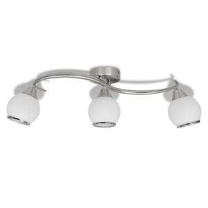 vidaXL Lampa sufitowa z 3 szklanymi kloszami na falistej rurce