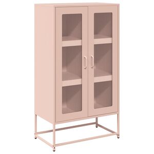 vidaXL Komoda wysoka r&oacute;żowa 68x39x123 cm stalowa