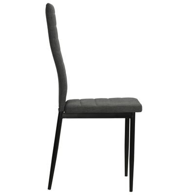 vidaXL Krzesła stołowe, 6 szt., ciemnoszare, obite tkaniną