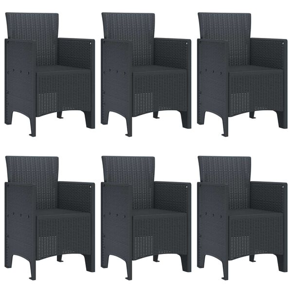 vidaXL Zestaw do jadalni w ogrodzie 7 pcs Antracyt Rattan Polt