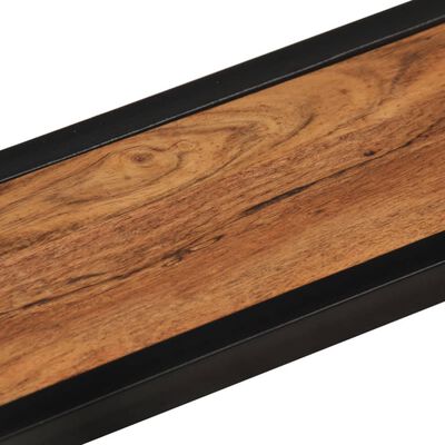 vidaXL Półki ścienne, 2 szt, 110x17x17 cm, drewno akacjowe i żelazo