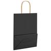 vidaXL Torby papierowe 50 szt. z uchwytami Czarne 21x11x28 cm