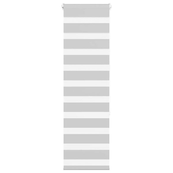 vidaXL Roleta zebra, jasnoszara, szerokość tkaniny 40,9 cm, poliester