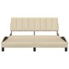 vidaXL Rama ł&oacute;żka bez materaca, Hanko, kremowa, 160x200 cm, obita tkaniną