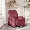 vidaXL Rozkładany fotel masujący, elektryczny, winna czerwień, tkanina