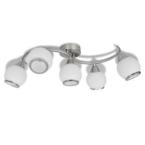 vidaXL Lampa sufitowa ze szklanymi kloszami na falistej rurce