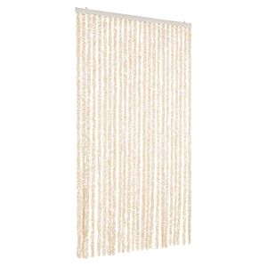 vidaXL Zasłona przeciwko owadom, beżowo-biała, 100x230 cm, szenil