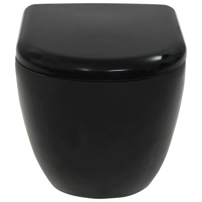 vidaXL Toaleta wisząca, ceramiczna, czarna