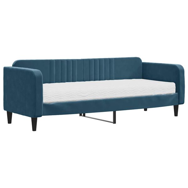 vidaXL Sofa z materacem do spania, niebieska, 80x200 cm, aksamit