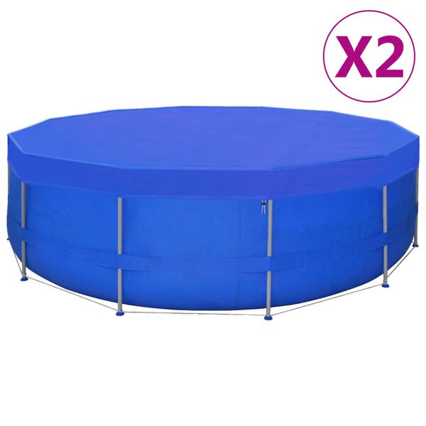 vidaXL Plandeki na basen, 2 szt., PE, okrągłe, 460 cm, 90 g/m²