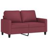 vidaXL Sofa 2-osobowa, winna czerwień, 120 cm, tapicerowana tkaniną