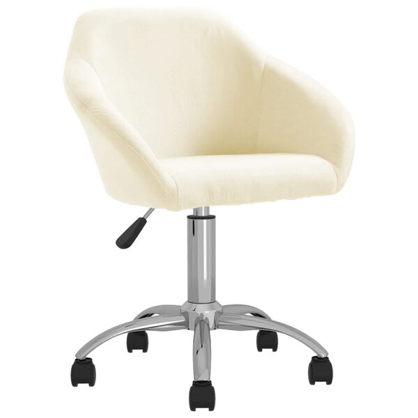 vidaXL Obrotowe krzesła stołowe, 4 szt., kremowe, obite tkaniną