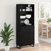 vidaXL Highboard Czarny Dąb 69,5 x 34 x 180 cm Materiał drewnopochodny