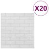 vidaXL Panele 3D z imitacją cegły, samoprzylepne, 20 szt., białe