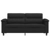 vidaXL Sofa 2-osobowa, czarna, 140 cm, tapicerowana mikrofibrą