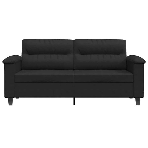 vidaXL Sofa 2-osobowa, czarna, 140 cm, tapicerowana mikrofibrą