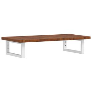 vidaXL P&oacute;łka ścienna pod umywalkę, stal i lite drewno dębowe