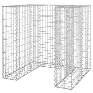 vidaXL Gabionowa osłona kosza na śmieci, stal, 110x100x110 cm