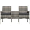 vidaXL 2-osobowa sofa ogrodowa ze stolikiem, polirattan, antracytowa