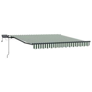 vidaXL Markiza wysuwana Zielony i Biały 350 x 250 cm