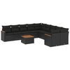 vidaXL Patio Sofa Set 10-osobowe Black