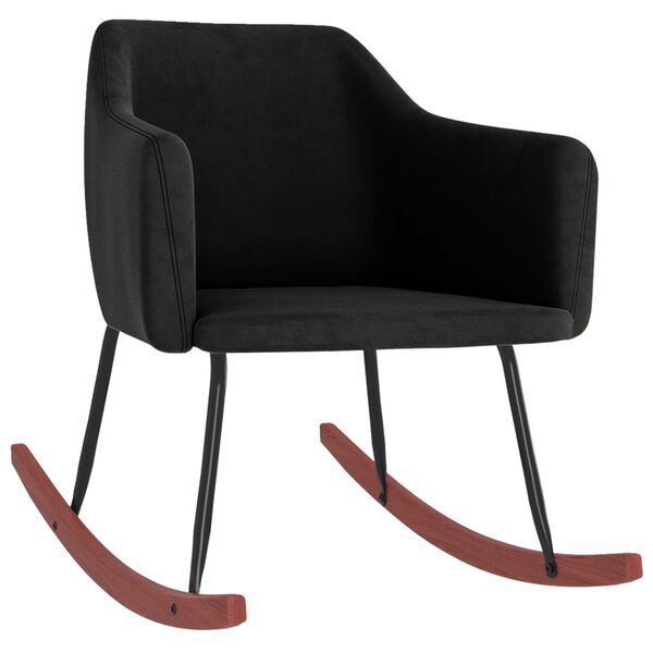 vidaXL Fotel bujany, czarny, tapicerowany aksamitem