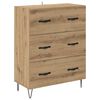 vidaXL Highboard 2 pcs Dąb rzemieślniczy Drewno inżynieryjne i szkło