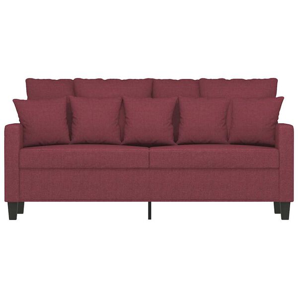 vidaXL Sofa 2-osobowa, winna czerwień, 140 cm, tapicerowana tkaniną