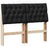 vidaXL Tapicerowane wezgłowie Czarny 120 cm Lite drewno sosnowe