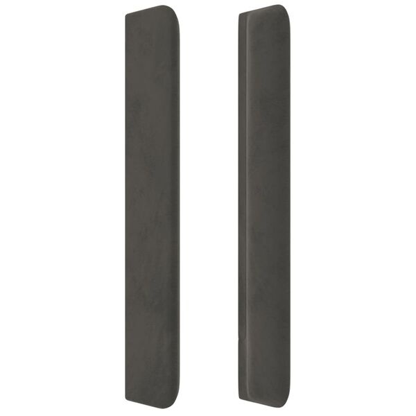 vidaXL Zagłówek uszak, ciemnoszary, 183x16x118/128 cm, aksamit