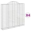 vidaXL Kosze gabionowe, 4 szt, 200x30x180/200 cm, galwanizowane żelazo