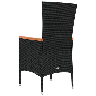 vidaXL Krzesła ogrodowe z poduszkami, 2 szt., polirattan, czarne