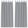 vidaXL Firany blackout z k&oacute;łkami 2 szt. Jasnoszary 225 x 140 cm