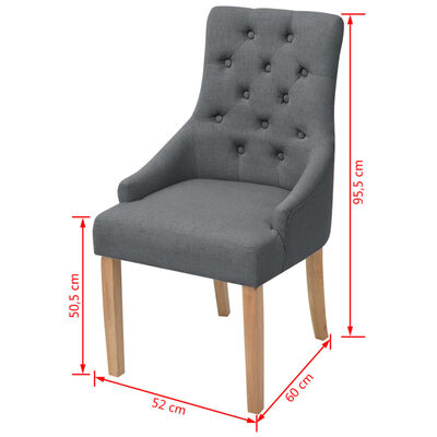 vidaXL Krzesła stołowe, 6 szt., ciemnoszare, tkanina