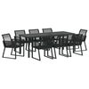 vidaXL Zestaw do jadalni w ogrodzie 9 pcs Czarny