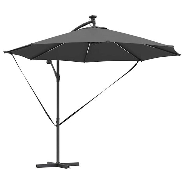 vidaXL Parasol banana na wysięgniku Antracyt 294 x 294 x 248 cm