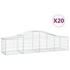 vidaXL Kosze gabionowe, 20 szt, 200x50x40/60 cm, galwanizowane żelazo