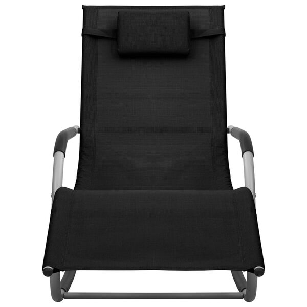 vidaXL Leżaki, 2 szt., tkanina textilene, czarno-szare