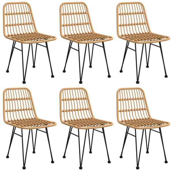 vidaXL 7-częściowy zestaw mebli ogrodowych, polirattan