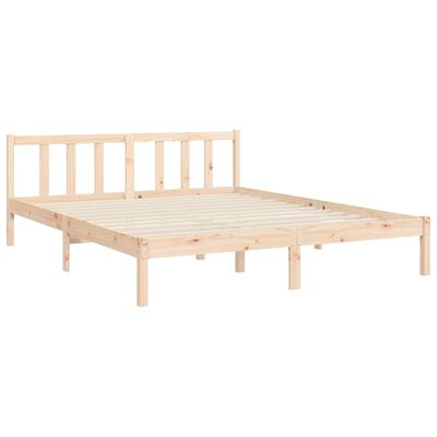 vidaXL Rama łóżka z wezgłowiem, 160x200 cm, lite drewno