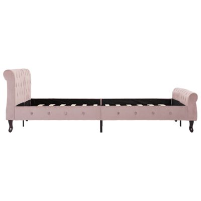 vidaXL Rama łóżka, różowa, tapicerowana aksamitem, 140 x 200 cm