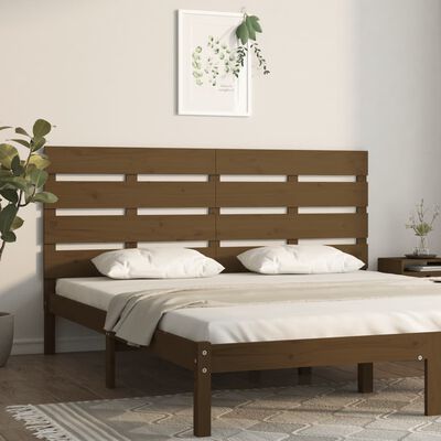 vidaXL Wezgłowie łóżka, miodowy brąz, 135x3x80 cm, drewno sosnowe