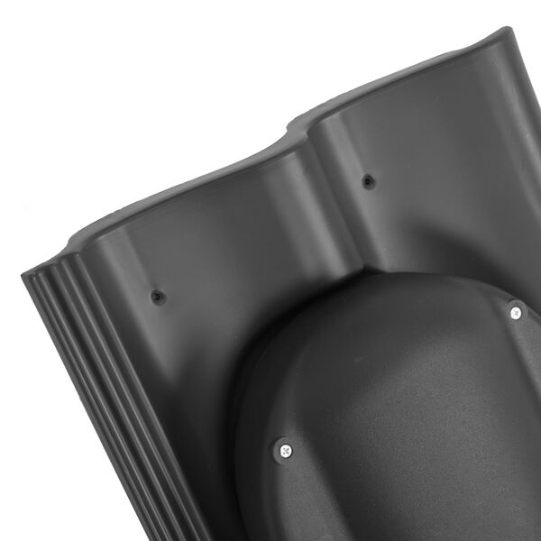 vidaXL Wentylator dachowy płaski, czarny