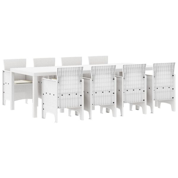 vidaXL Zestaw do jadalni w ogrodzie 9 pcs Jasnoszary polipropylen