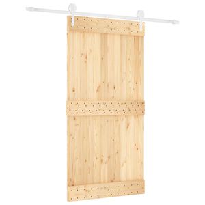 vidaXL Drzwi przesuwne Naturalne i białe 100 x 210 cm