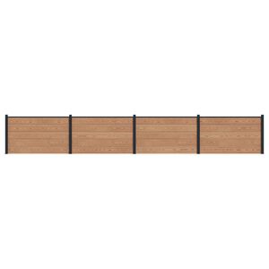 vidaXL Panel ogrodzeniowy 4 pcs WPC i aluminium brązowy