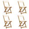 vidaXL Krzesła Bistro na Zewnątrz 4 pcs kremowobiały 40 x 53 x 80 cm
