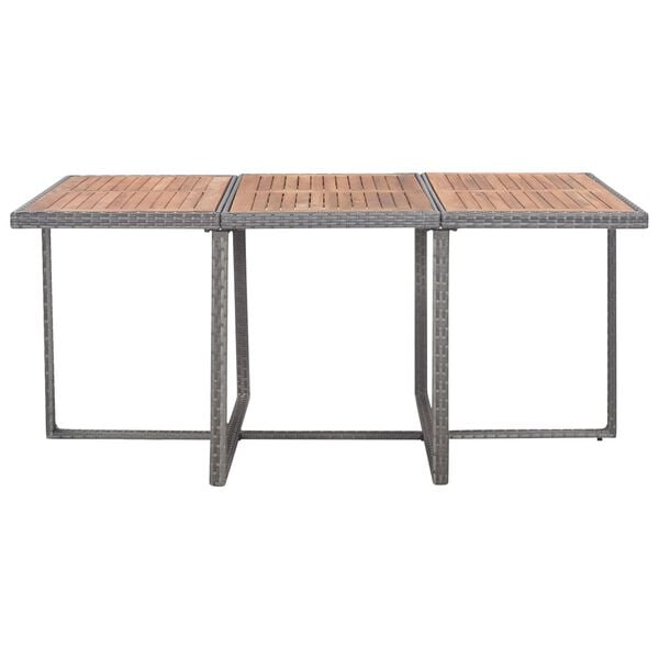 vidaXL 11-cz. zestaw mebli ogrodowych, rattan PE i akacja, antracyt