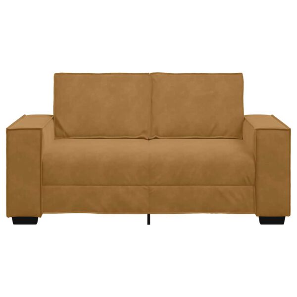 vidaXL Sofa 2-osobowa, brązowy, 160x78x84 cm, tapicerowana aksamitem