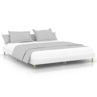 vidaXL Rama łóżka, biała, 120x200 cm, materiał drewnopochodny